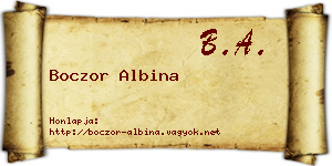 Boczor Albina névjegykártya